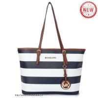 michael kors jet set striped reizen medium blauw wit bakken Style Tassen f5gl8716